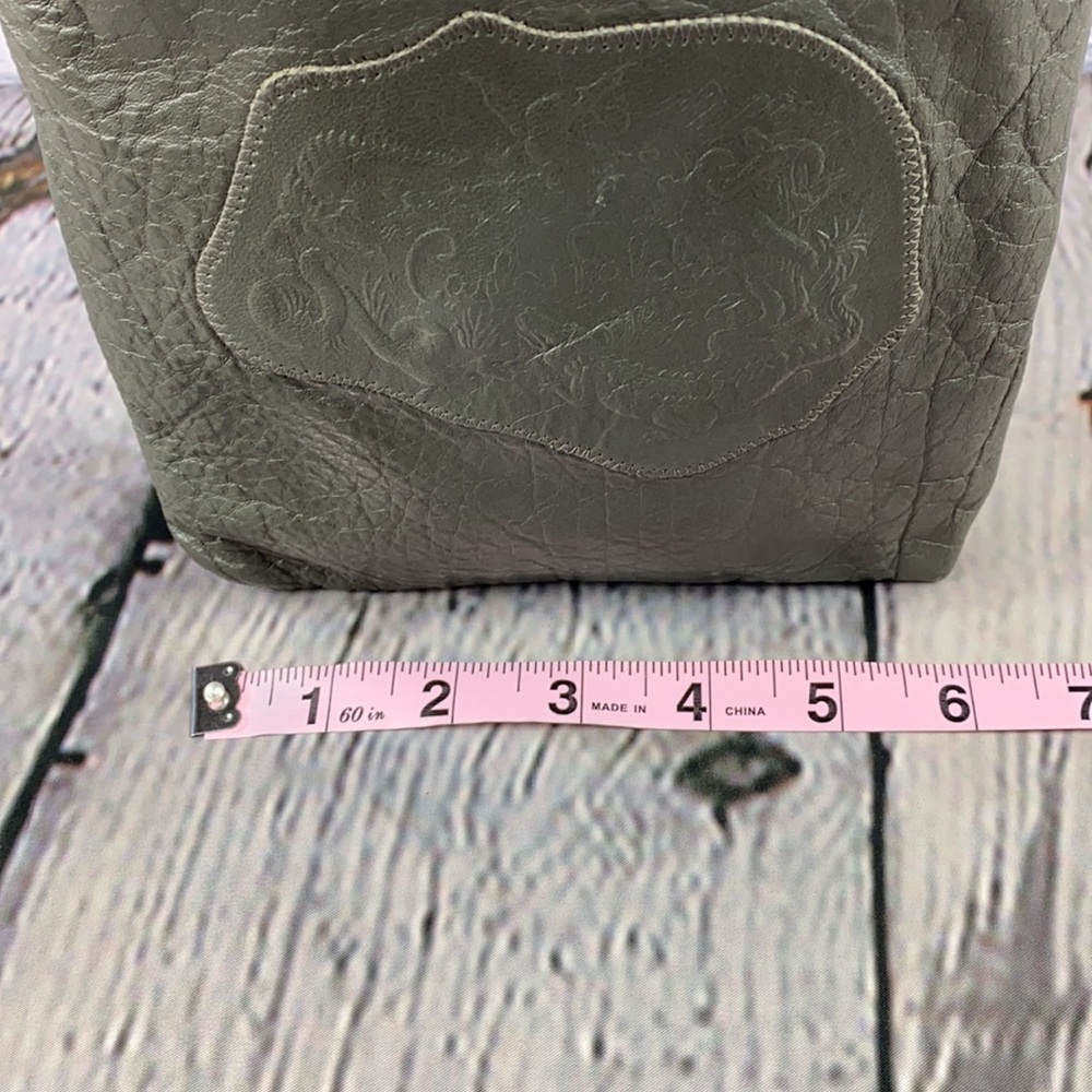VINTAGE 70’s CARLOS FALCHI Gray Leather Crossbody Bag - Picture 7 of 17